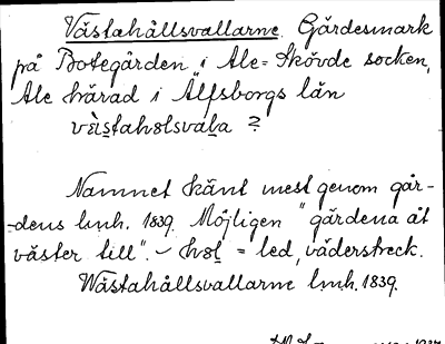 Bild på arkivkortet för arkivposten Västerhållsvallarne
