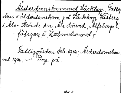 Bild på arkivkortet för arkivposten Ålderdomshemmet Låcktorp