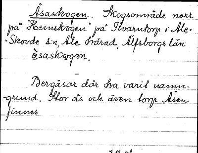 Bild på arkivkortet för arkivposten Åsaskogen