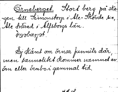 Bild på arkivkortet för arkivposten Örneberget