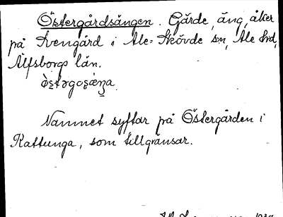 Bild på arkivkortet för arkivposten Östergårdsängen