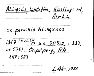 Bild på arkivkortet för arkivposten Alingsås