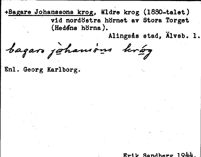 Bild på arkivkortet för arkivposten +Bagare Johanssons krog