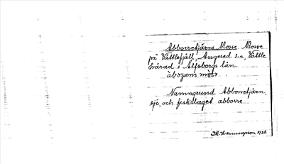 Bild på arkivkortet för arkivposten Abborretjärns Mosse