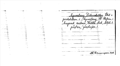 Bild på arkivkortet för arkivposten Agnesberg, Postanstalten