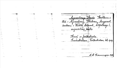 Bild på arkivkortet för arkivposten Agnesbergs Skola