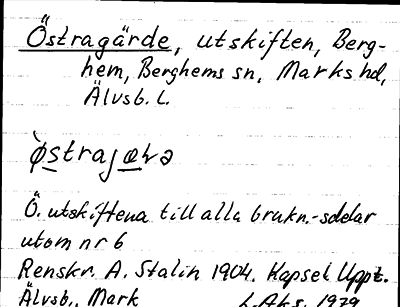Bild på arkivkortet för arkivposten Östragärde