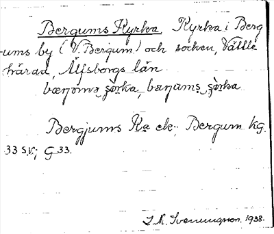 Bild på arkivkortet för arkivposten Bergums Kyrka