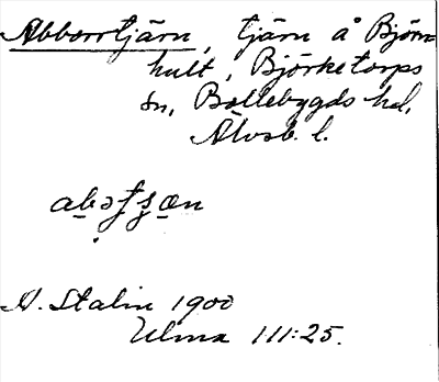 Bild på arkivkortet för arkivposten Abborrtjärn