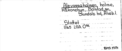 Bild på arkivkortet för arkivposten Alevassaholmen