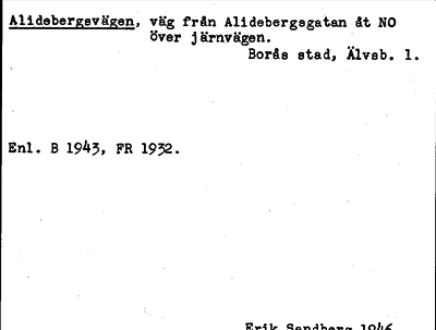 Bild på arkivkortet för arkivposten Alidebergsvägen