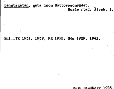 Bild på arkivkortet för arkivposten Bengtsgatan