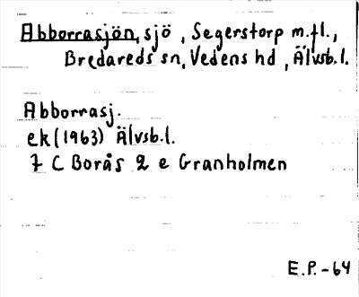 Bild på arkivkortet för arkivposten Abborrasjön