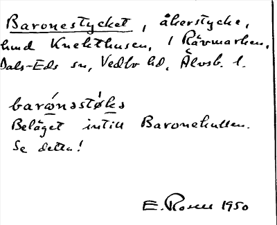 Bild på arkivkortet för arkivposten Baronestycket