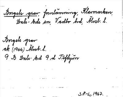 Bild på arkivkortet för arkivposten Borgels grav