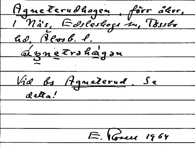 Bild på arkivkortet för arkivposten Agneterudhagen
