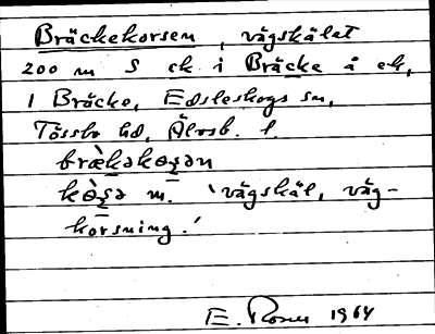 Bild på arkivkortet för arkivposten Bräckekorsen