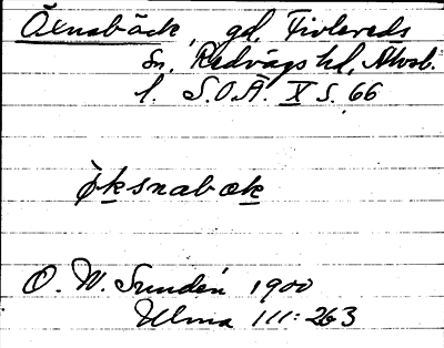Bild på arkivkortet för arkivposten Öxnabäck