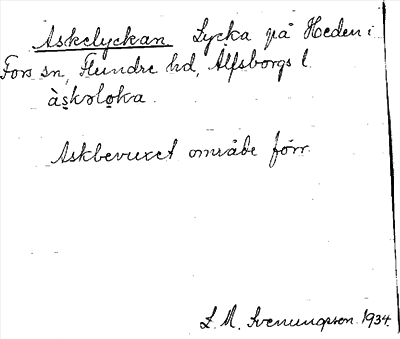 Bild på arkivkortet för arkivposten Askelyckan