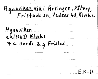 Bild på arkivkortet för arkivposten Agnaviken
