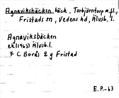 Bild på arkivkortet för arkivposten Agnaviksbäcken