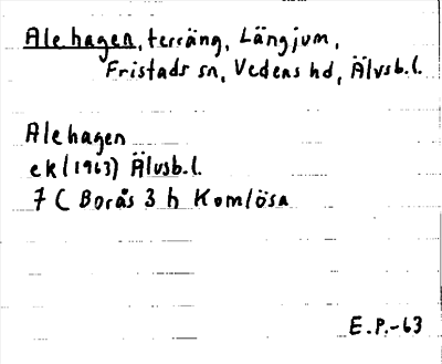 Bild på arkivkortet för arkivposten Alehagen