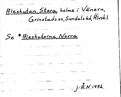 Bild på arkivkortet för arkivposten Aleskutan, Stora, se *Aleskutorna, Norra