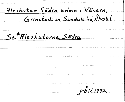 Bild på arkivkortet för arkivposten Aleskutan, Södra, se *Aleskutorna, Södra