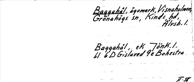 Bild på arkivkortet för arkivposten Baggahål