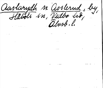 Bild på arkivkortet för arkivposten Aaslarydh, se Asslerud