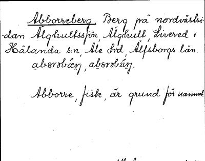 Bild på arkivkortet för arkivposten Abborreberg