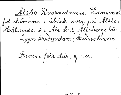 Bild på arkivkortet för arkivposten Alsbo Kvarnedamm