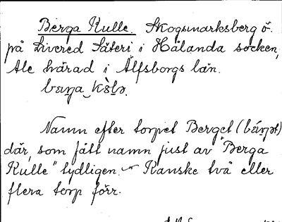 Bild på arkivkortet för arkivposten Berga Kulle