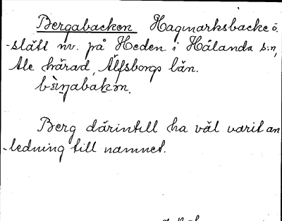 Bild på arkivkortet för arkivposten Bergabacken