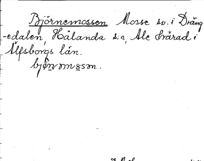 Bild på arkivkortet för arkivposten Björnemossen