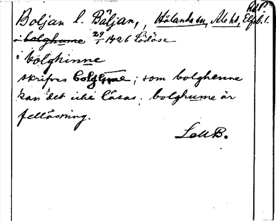 Bild på arkivkortet för arkivposten Boljan l. Bäljan