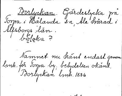 Bild på arkivkortet för arkivposten Borlyckan