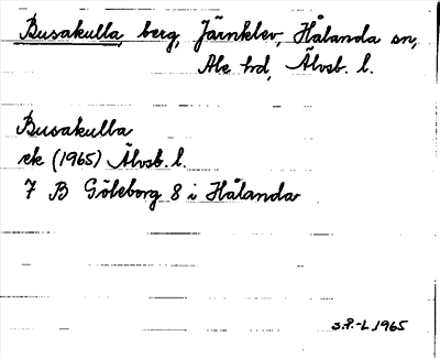 Bild på arkivkortet för arkivposten Busakulla