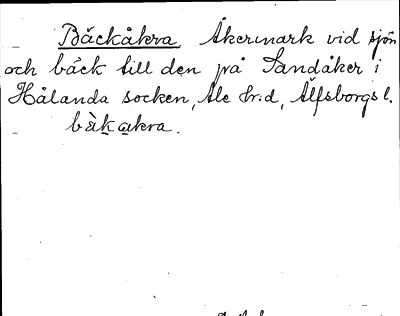 Bild på arkivkortet för arkivposten Bäckåkra