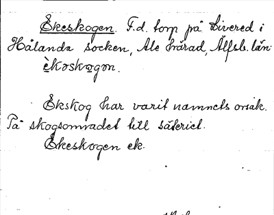 Bild på arkivkortet för arkivposten Ekeskogen