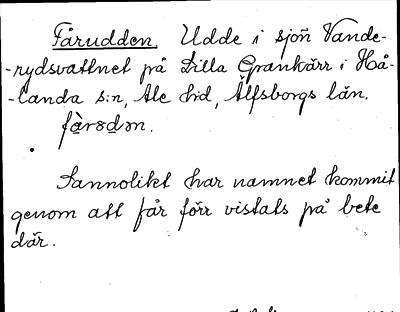 Bild på arkivkortet för arkivposten Fårudden