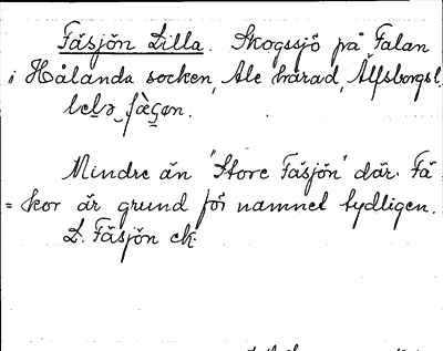 Bild på arkivkortet för arkivposten Fäsjön, Lilla