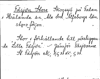 Bild på arkivkortet för arkivposten Fäsjön, Stora