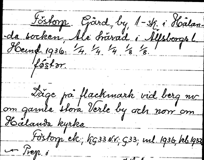 Bild på arkivkortet för arkivposten Föstorp