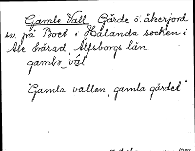 Bild på arkivkortet för arkivposten Gamle Vall