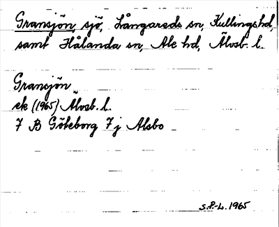Bild på arkivkortet för arkivposten Gransjön