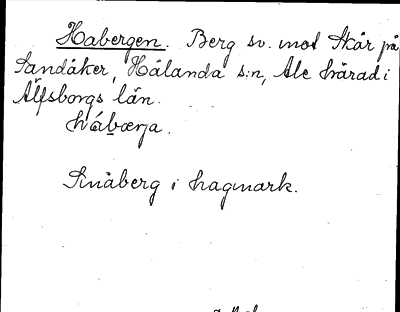 Bild på arkivkortet för arkivposten Habergen