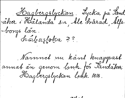 Bild på arkivkortet för arkivposten Hagbergslyckan