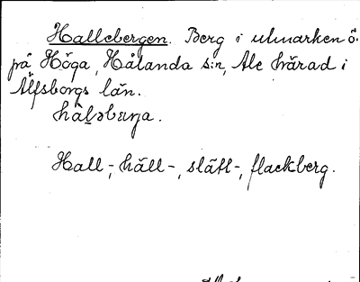 Bild på arkivkortet för arkivposten Hallebergen
