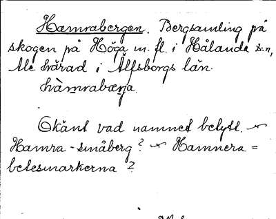 Bild på arkivkortet för arkivposten Hamrabergen